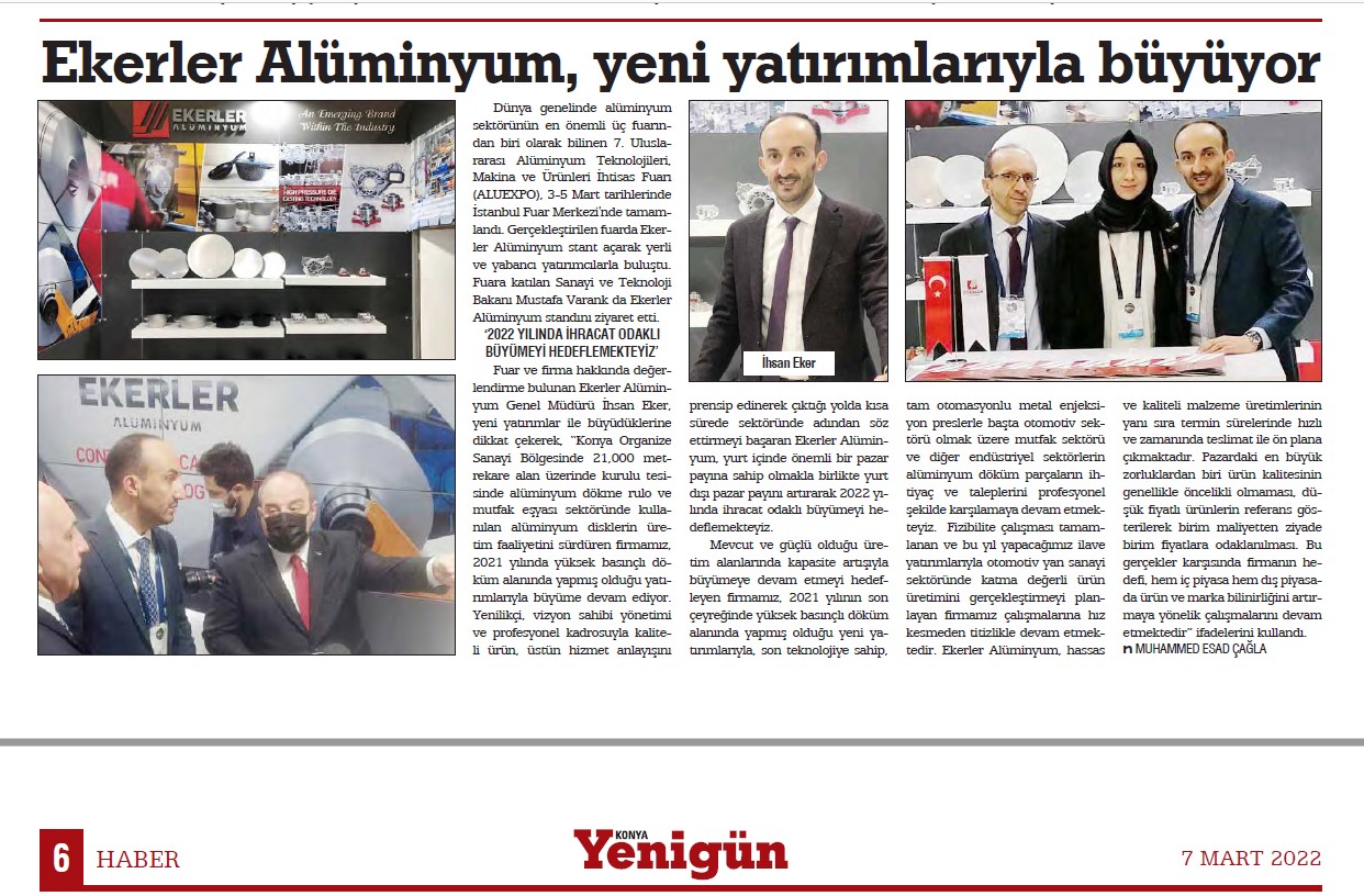 Aluexpo fuarında yerimizi aldık. || Ekerler Alüminyum | Dökme Rulo, Alüminyum Disk,  Yüksek Basınçlı Döküm Ürünler, Mutfak Eşyaları Üretim, Mutfak Eşyası Sektörü, Alüminyum Levha, Tava Disk, Tencere Disk, Teflon Disk, Alüminyum Aydınlatma Disk, Alüminyum Üretim, Alüminyuma Şekil Veriyoruz 